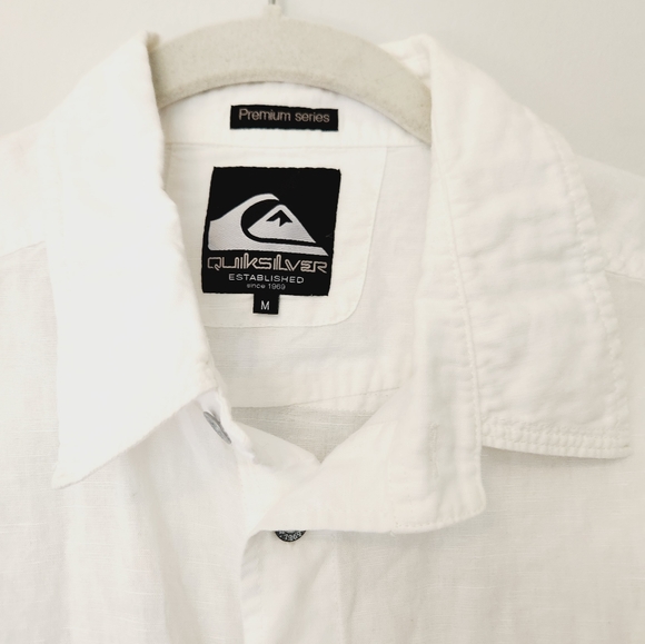 Quicksilver White Long Sleeve Button Down - Picture 5 of 6